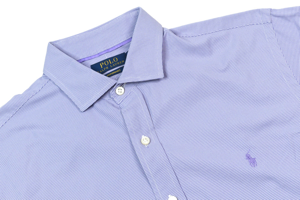 Polo Ralph Lauren Performance Shirt Mens Large Purple Nailhead Long Sleeve